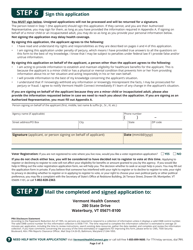 Form 205INFA Application for Health Coverage - Vermont, Page 7