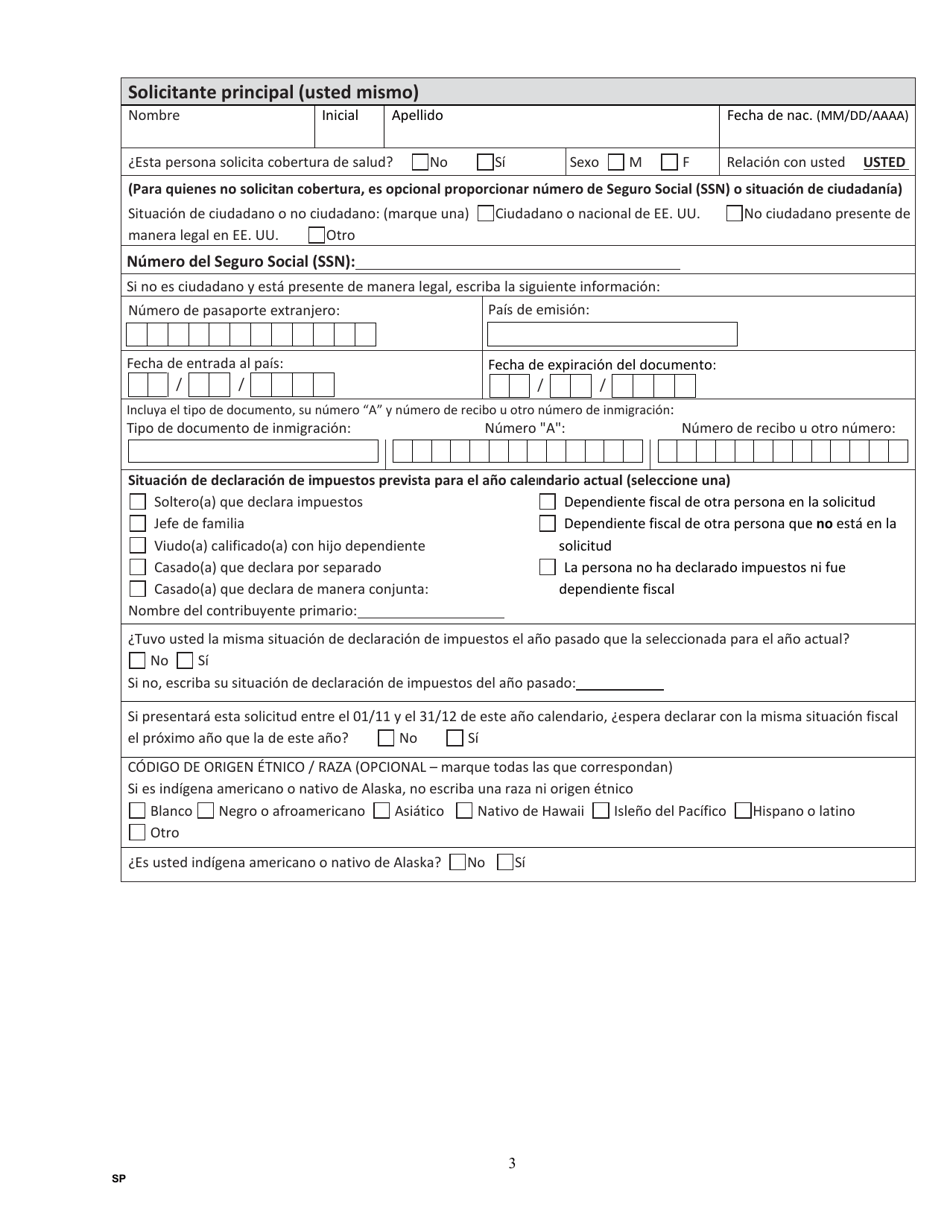 Formulario HCA18-001P SP Solicitud De Cobertura De Cuidado De La Salud - Washington (Spanish), Page 11