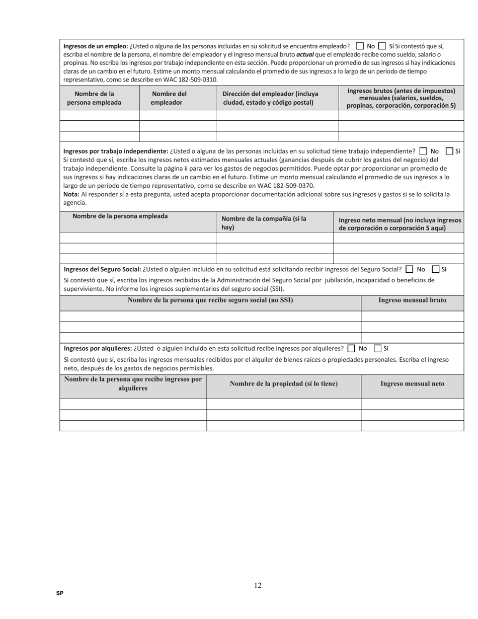 Formulario HCA18-001P SP Solicitud De Cobertura De Cuidado De La Salud - Washington (Spanish), Page 20