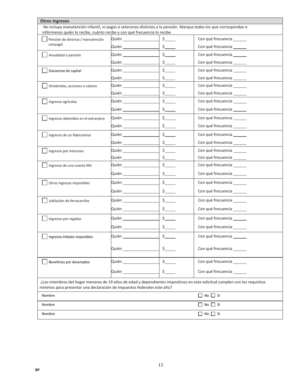 Formulario HCA18-001P SP Solicitud De Cobertura De Cuidado De La Salud - Washington (Spanish), Page 21