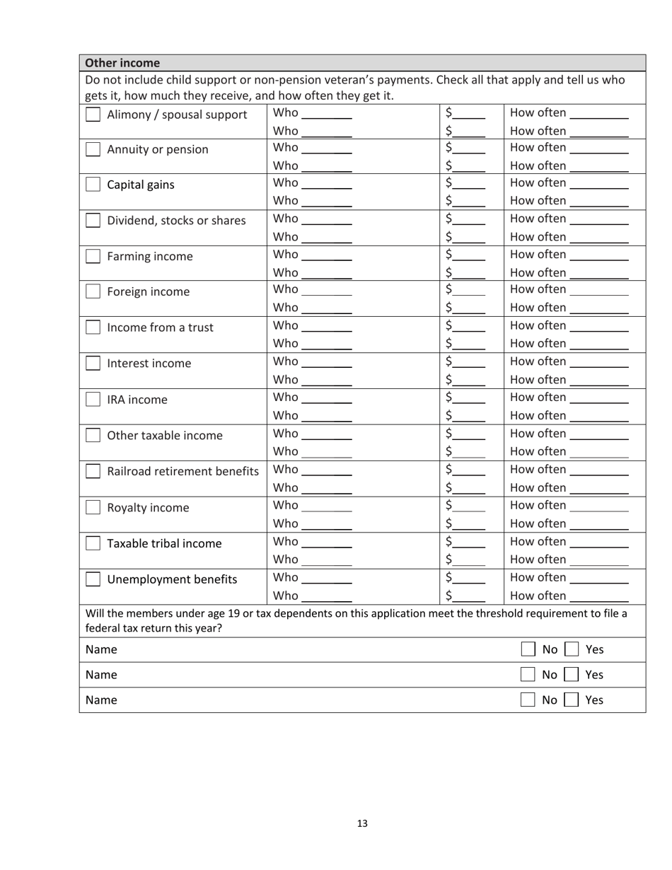 Form HCA18-001P Application for Health Care Coverage - Washington, Page 21