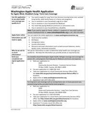 Document preview: Form HCA18-005 Washington Apple Health Application for Aged, Blind, Disabled/Long - Term Care Coverage - Washington