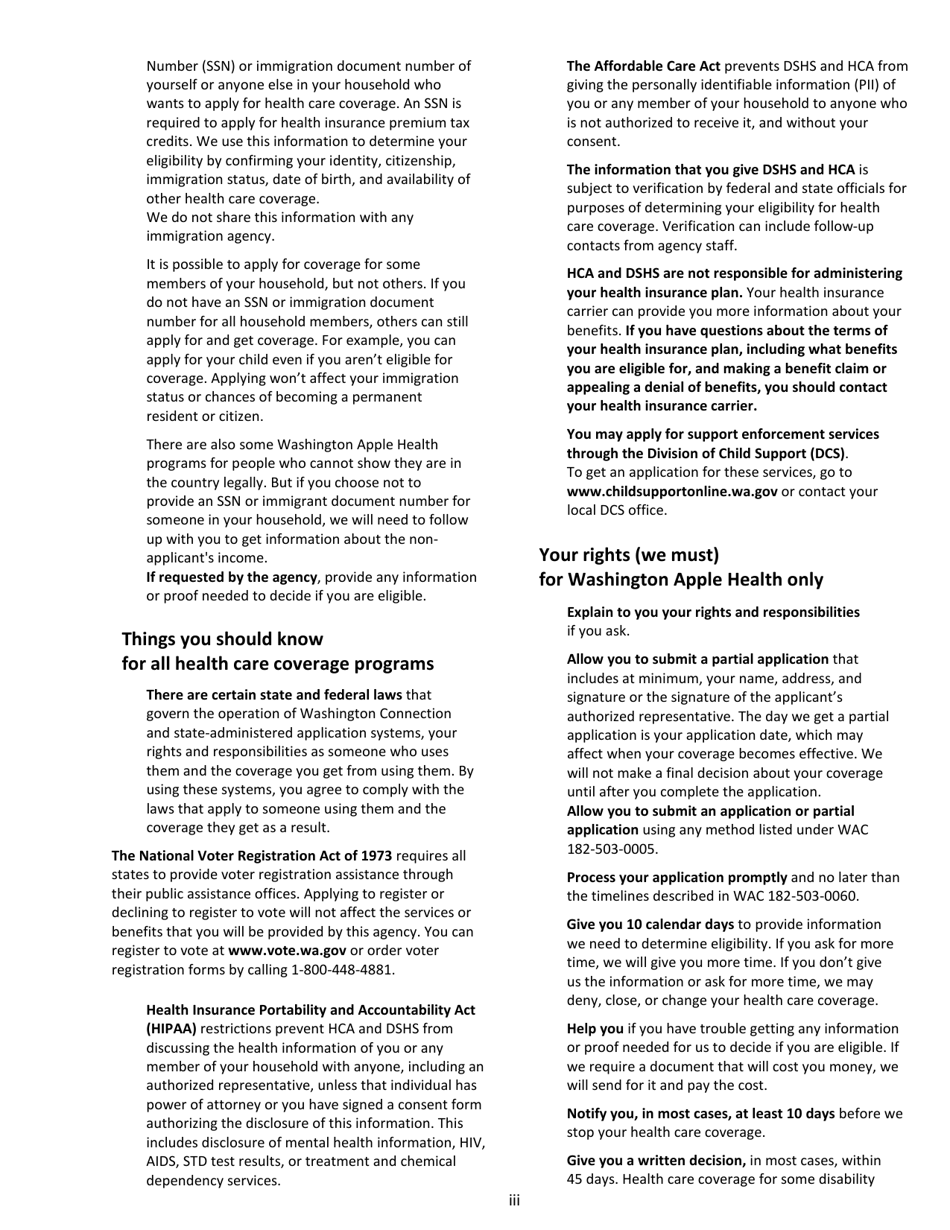 Form HCA18005 Download Printable PDF or Fill Online Washington Apple