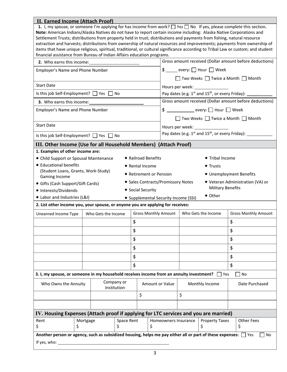 Form HCA18-005 Washington Apple Health Application for Aged, Blind, Disabled / Long - Term Care Coverage - Washington, Page 9