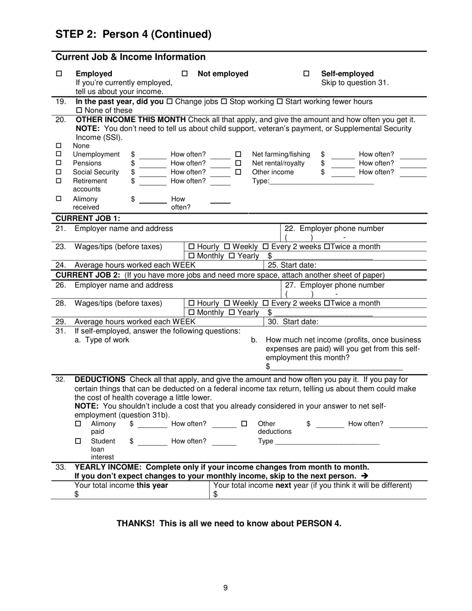 Form DFA-SLA-1 Application for Health Coverage  Help Paying Costs - West Virginia, Page 10