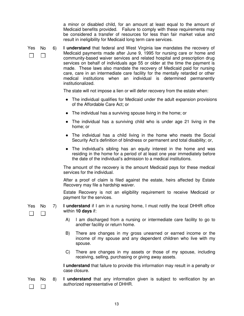 Form DFA-SLA-1 Application for Health Coverage  Help Paying Costs - West Virginia, Page 14