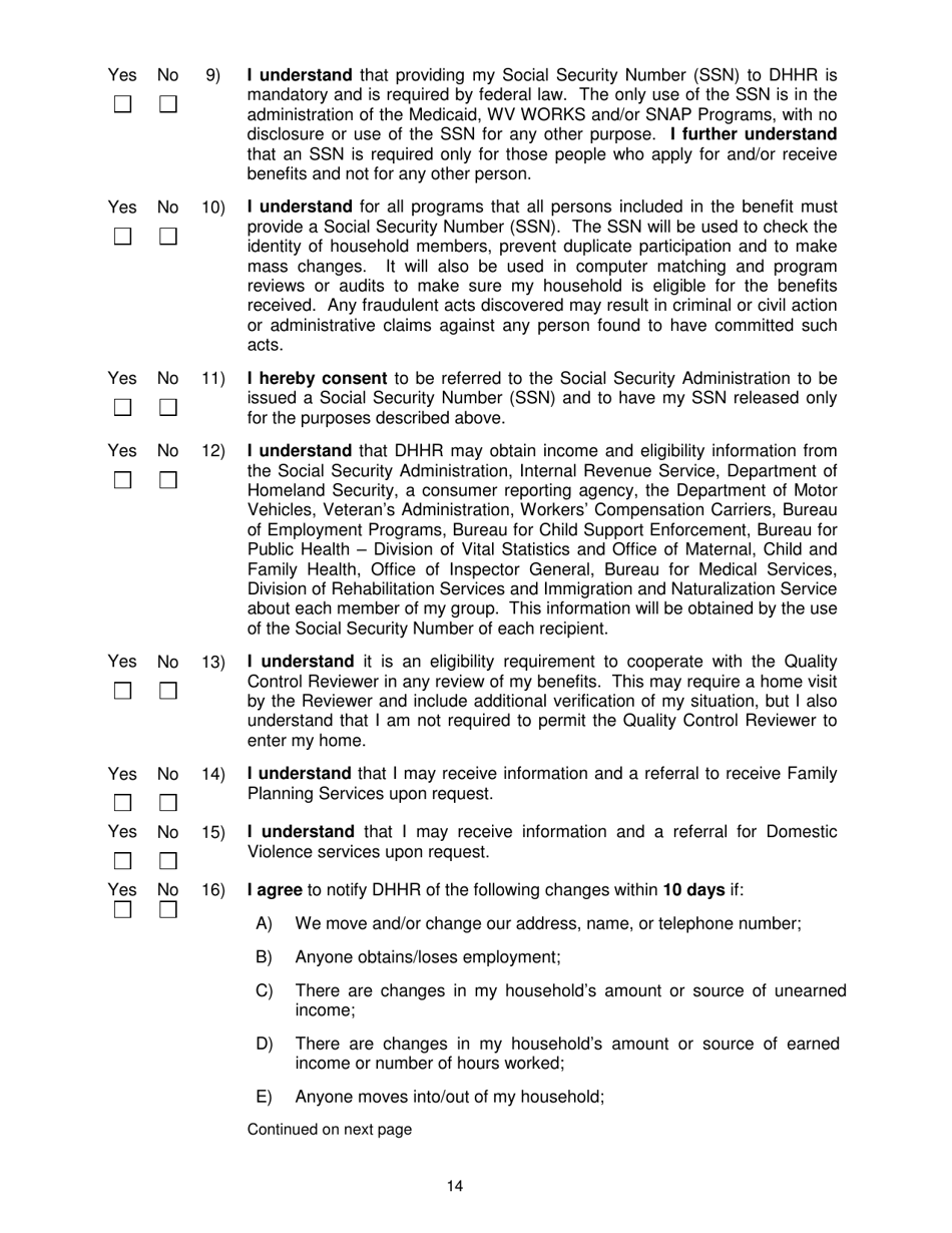 Form DFA-SLA-1 Application for Health Coverage  Help Paying Costs - West Virginia, Page 15