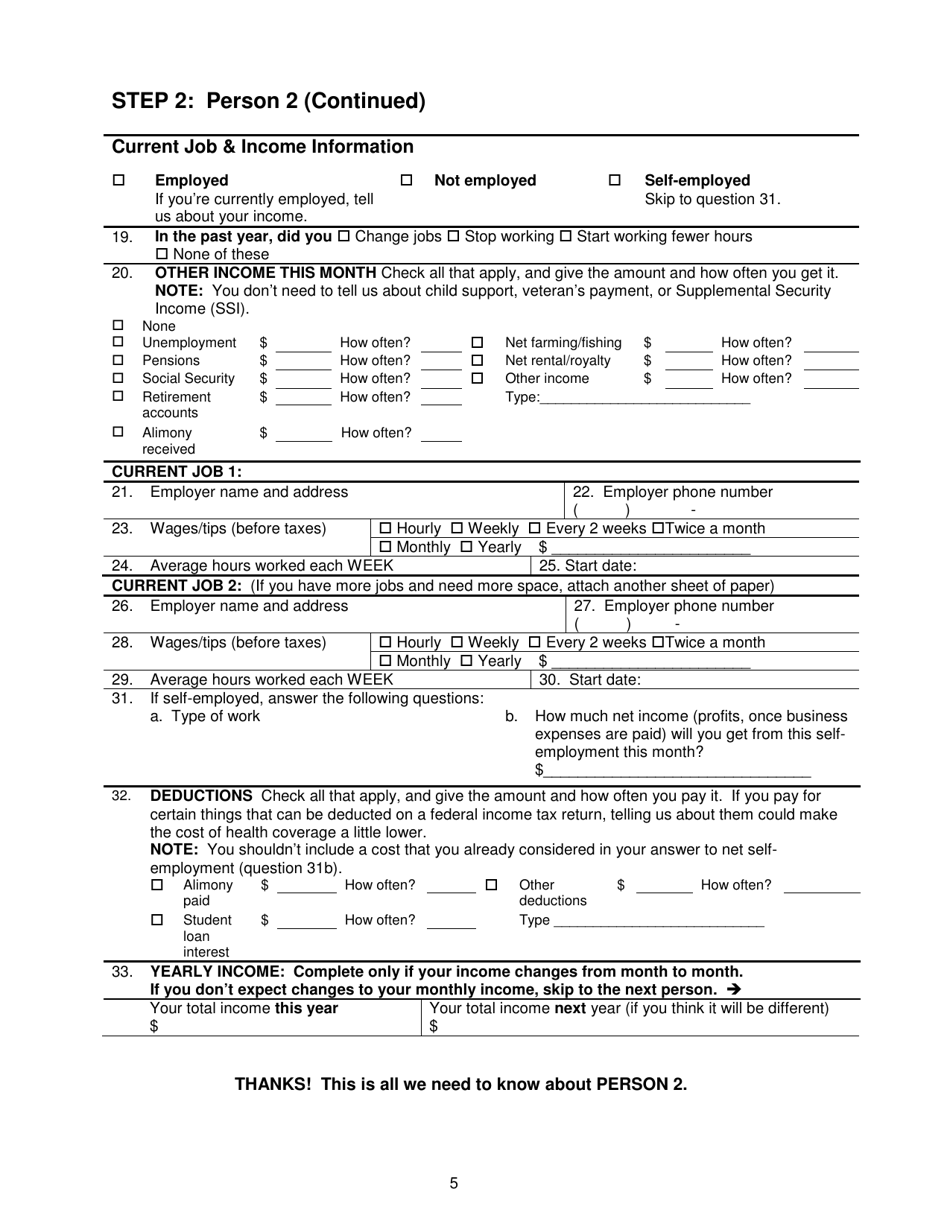 Form DFA-SLA-1 Application for Health Coverage  Help Paying Costs - West Virginia, Page 6