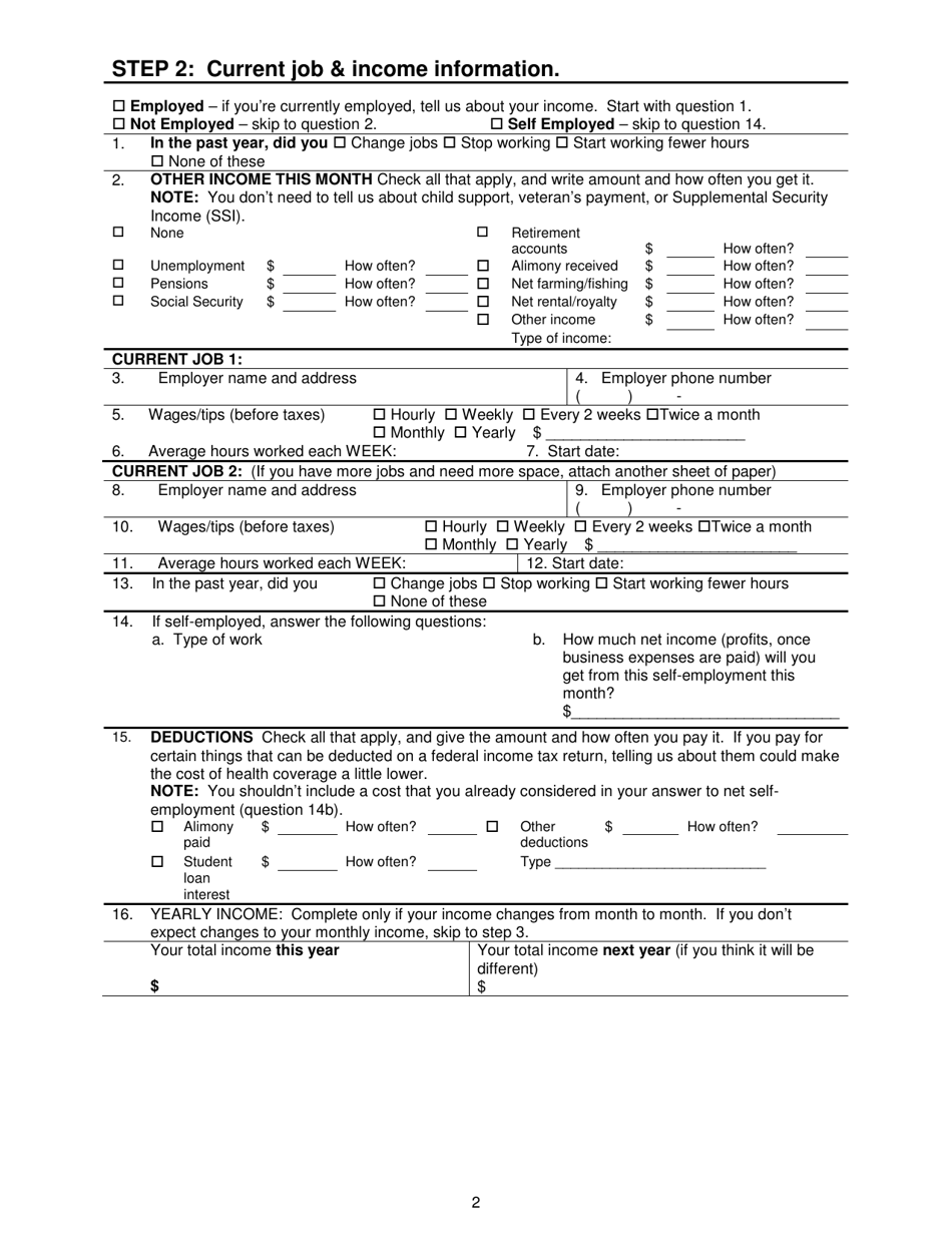 Form DFA-SLA-2 Application for Health Coverage  Help Paying Costs (Short Form) - West Virginia, Page 3