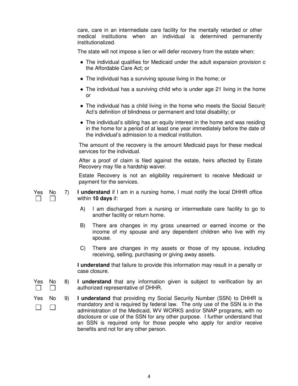 Form DFA-SLA-2 Application for Health Coverage  Help Paying Costs (Short Form) - West Virginia, Page 5