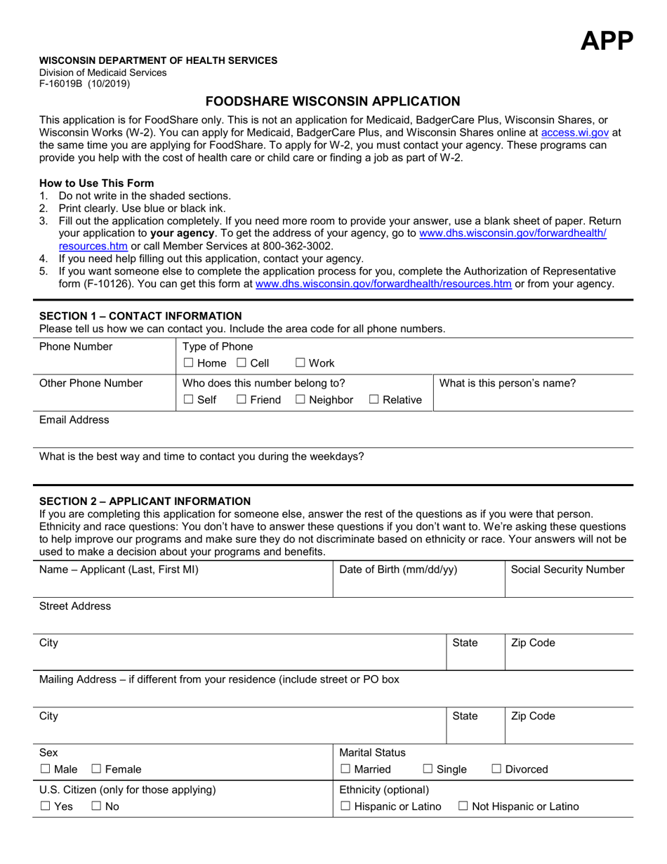 Form F-10182 Badgercare Plus Application Packet - Wisconsin, Page 63