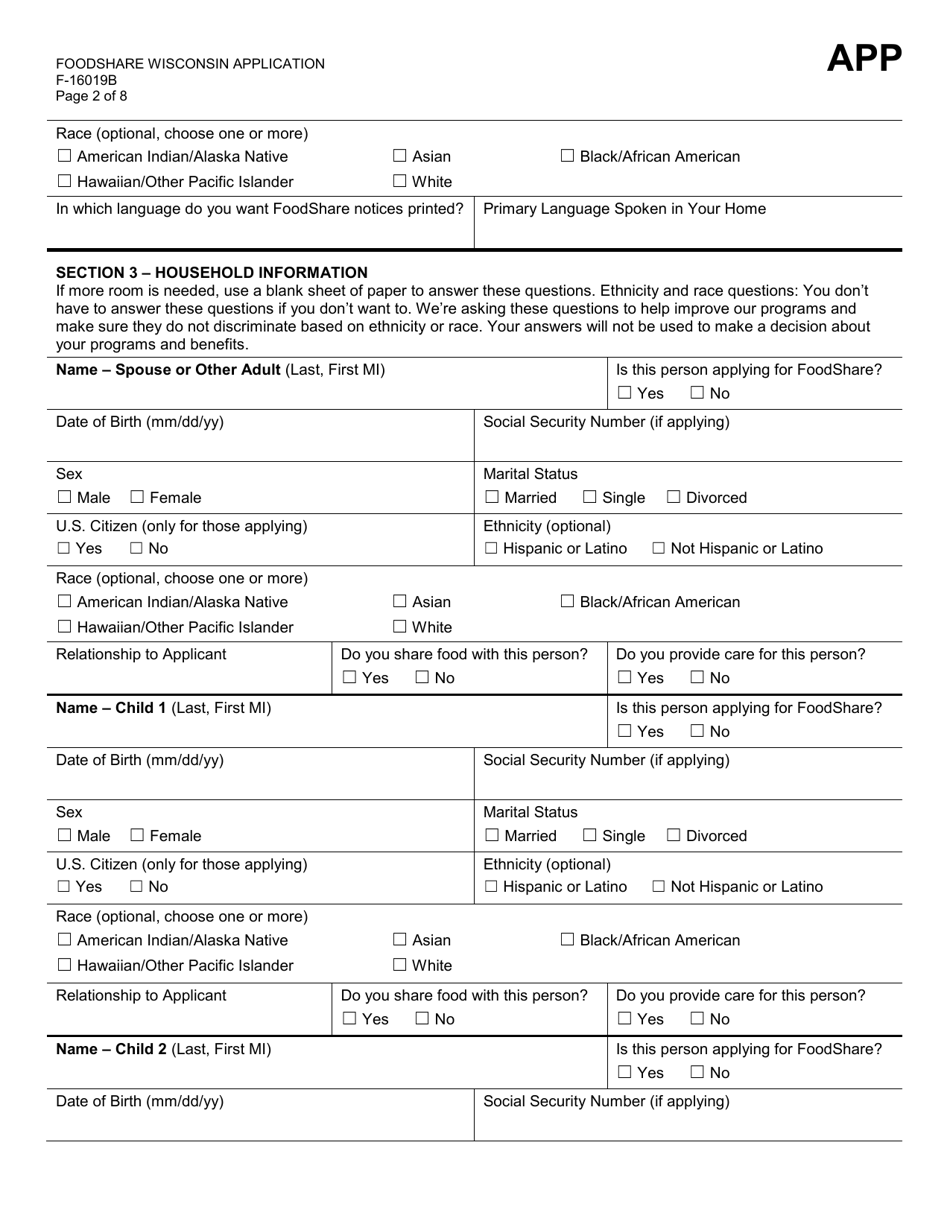 Form F-10182 Badgercare Plus Application Packet - Wisconsin, Page 64