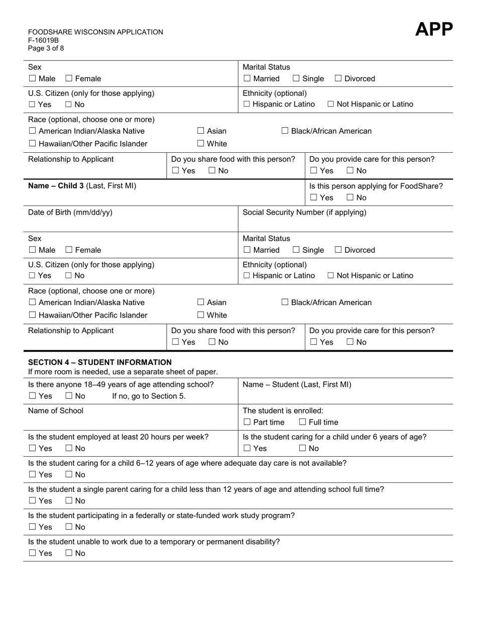 Form F-10182 Badgercare Plus Application Packet - Wisconsin, Page 65