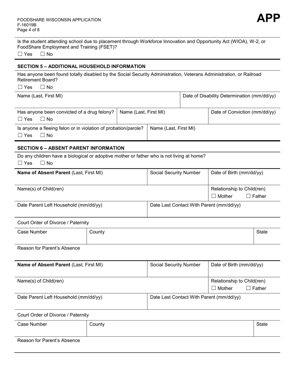 Form F-10182 Badgercare Plus Application Packet - Wisconsin, Page 66