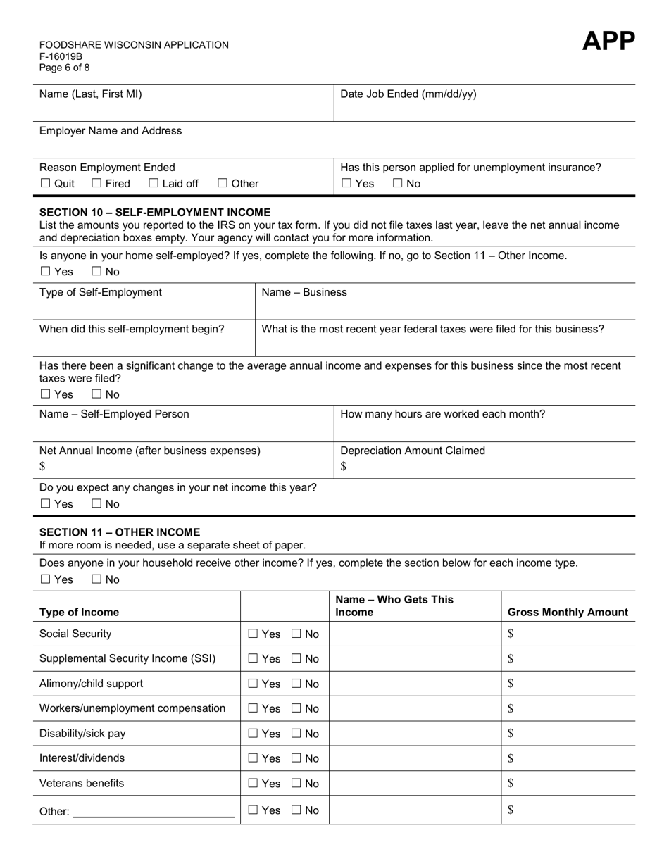 Form F-10182 Badgercare Plus Application Packet - Wisconsin, Page 68