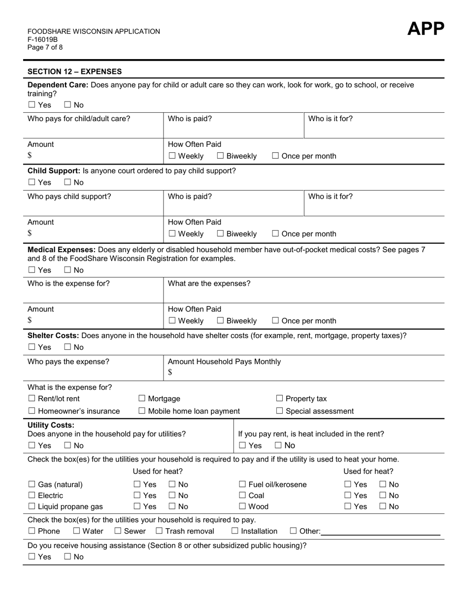 Form F-10182 Badgercare Plus Application Packet - Wisconsin, Page 69