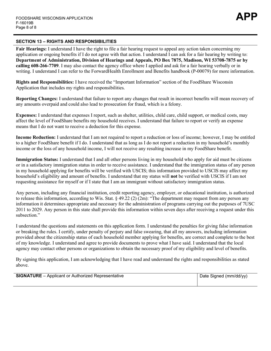 Form F-10182 Badgercare Plus Application Packet - Wisconsin, Page 70