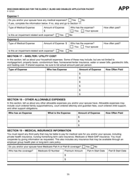 Form F-10101 Wisconsin Medicaid for the Elderly, Blind or Disabled Application Packet - Wisconsin, Page 17
