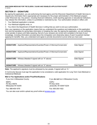 Form F-10101 Wisconsin Medicaid for the Elderly, Blind or Disabled Application Packet - Wisconsin, Page 19