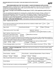 Form F-10101 Wisconsin Medicaid for the Elderly, Blind or Disabled Application Packet - Wisconsin, Page 9