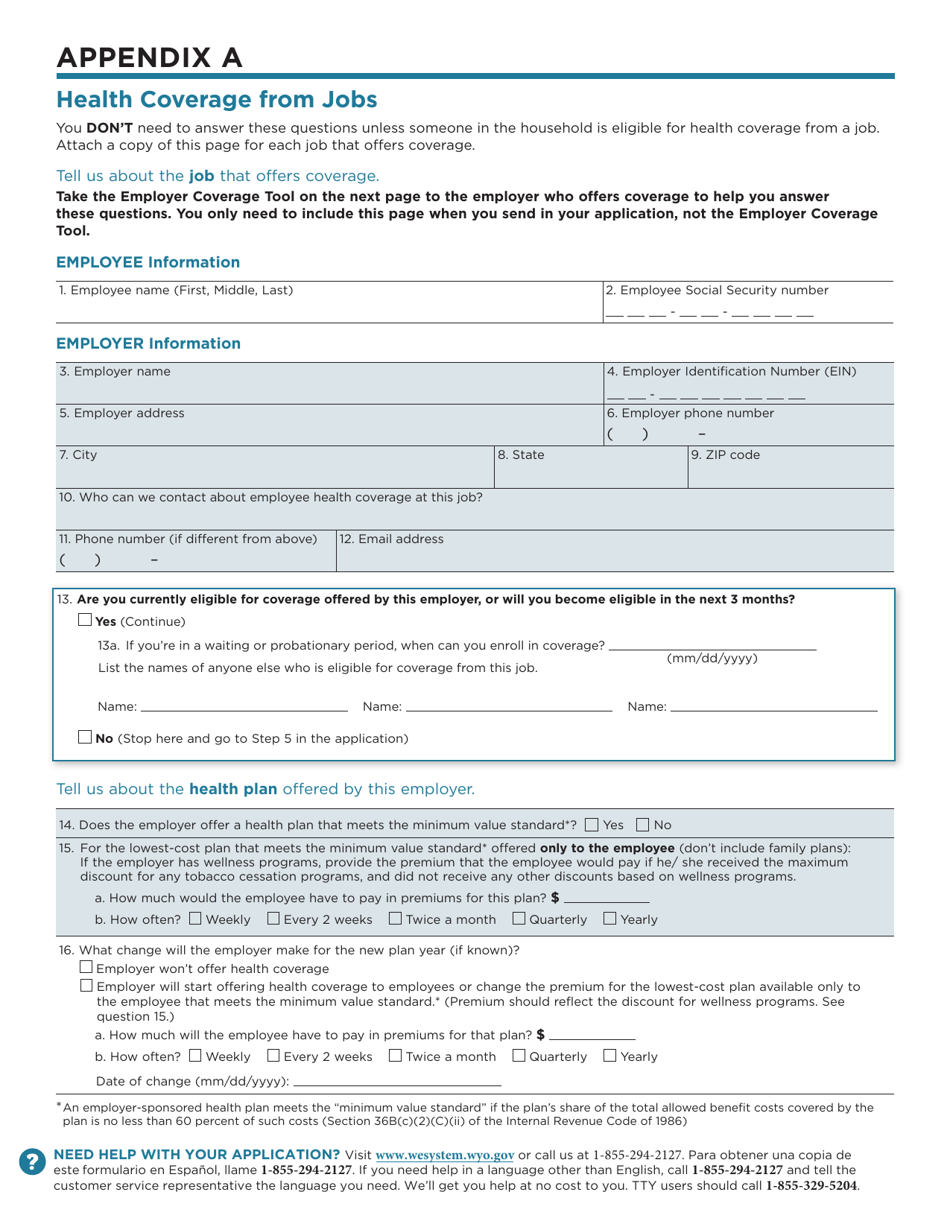 Application for Health Coverage  Help Paying Costs - Wyoming, Page 12