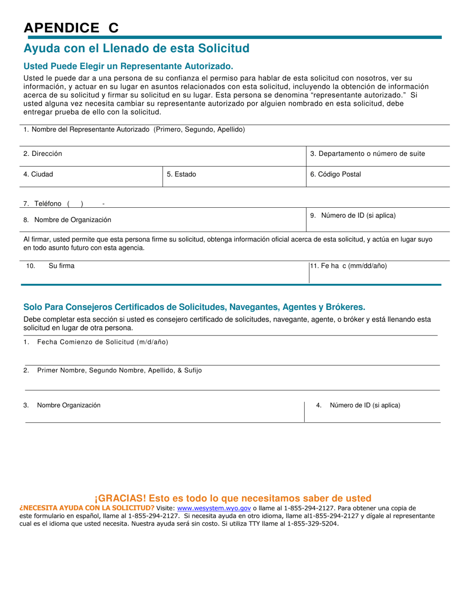 Solicitud Para Cobertura De Salud  Ayuda Para Pagar Costos - Wyoming (Spanish), Page 15