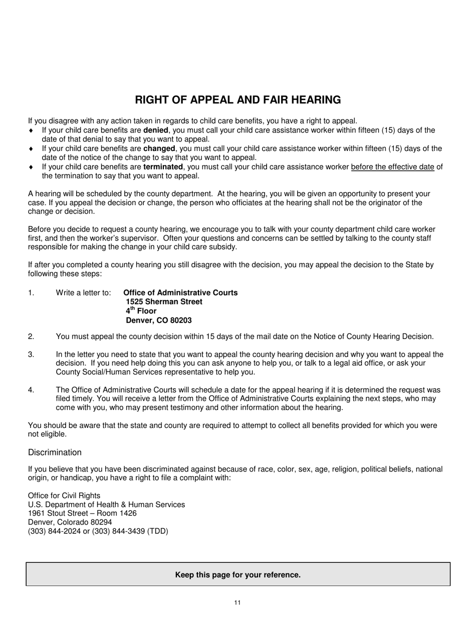 Form 615-82-94-0070SP SS-7 Re-determination of Eligibility Form - Colorado, Page 11