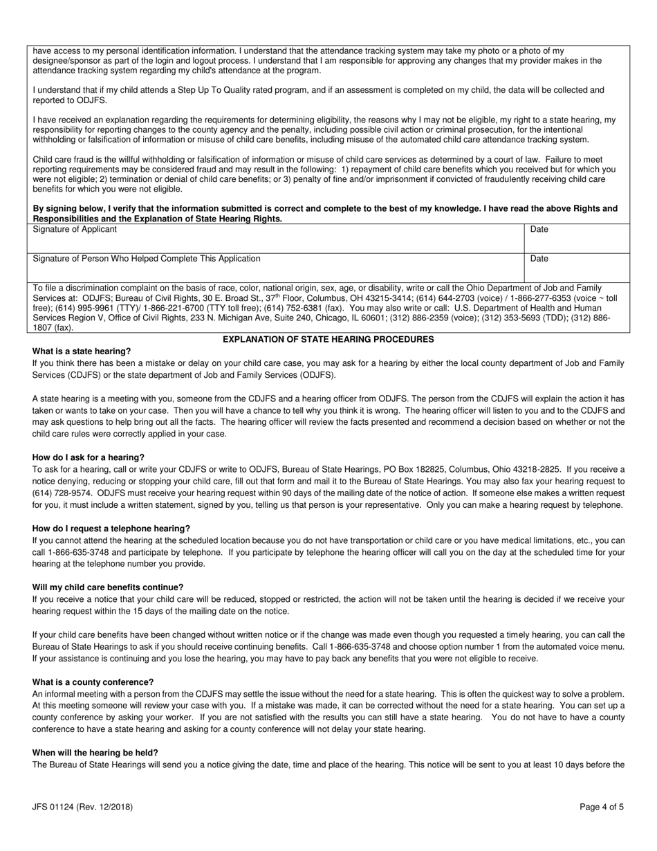 Form JFS01124 Re-determination for Child Care Benefits - Ohio, Page 6