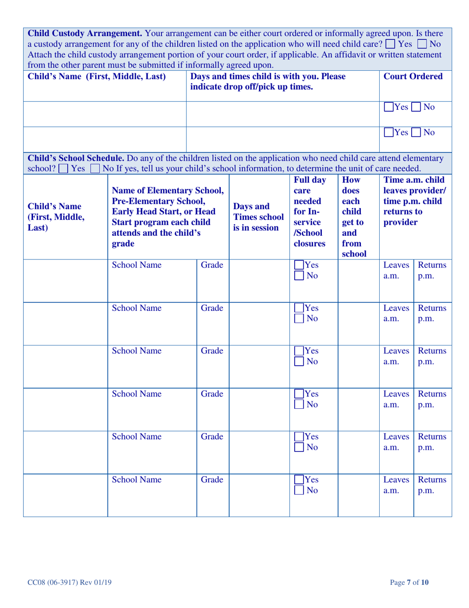 Form CC08 (06-3917) Child Care Assistance Application - Alaska, Page 13