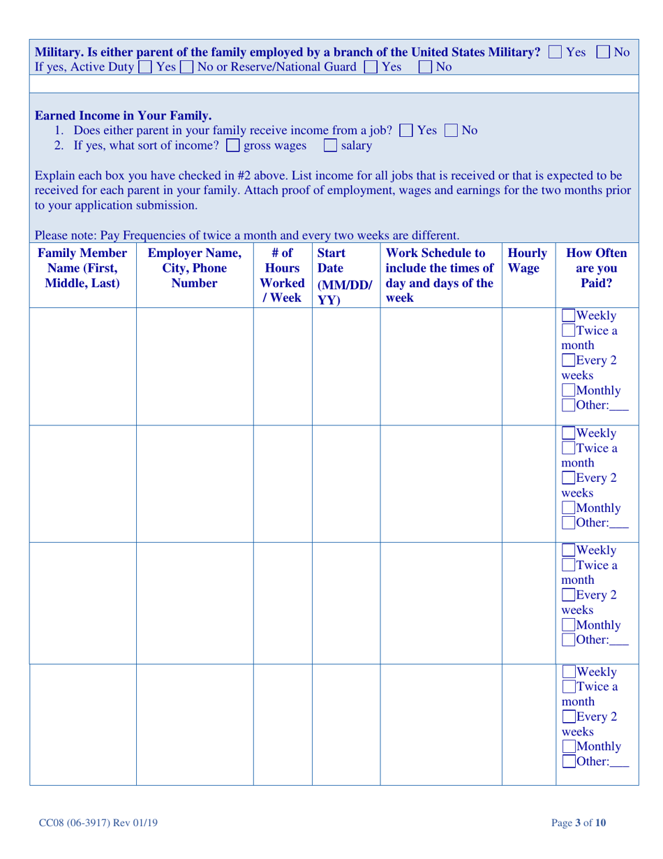 Form CC08 (06-3917) Child Care Assistance Application - Alaska, Page 9