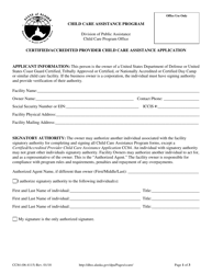 Form CC84 (06-4115) Certified/Accredited Provider Child Care Assistance Application - Alaska