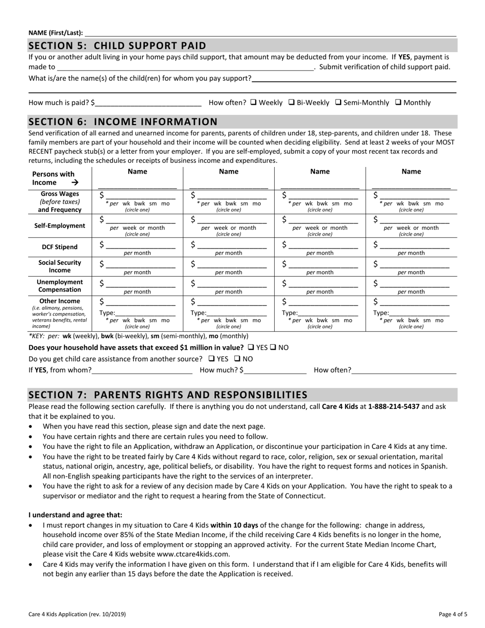 Care 4 Kids Application - Connecticut, Page 4