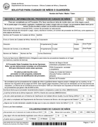 Formulario IL444-3455SI Solicitud Para Cuidado De Ni &#039;os O Guarderia - Illinois (Spanish), Page 11