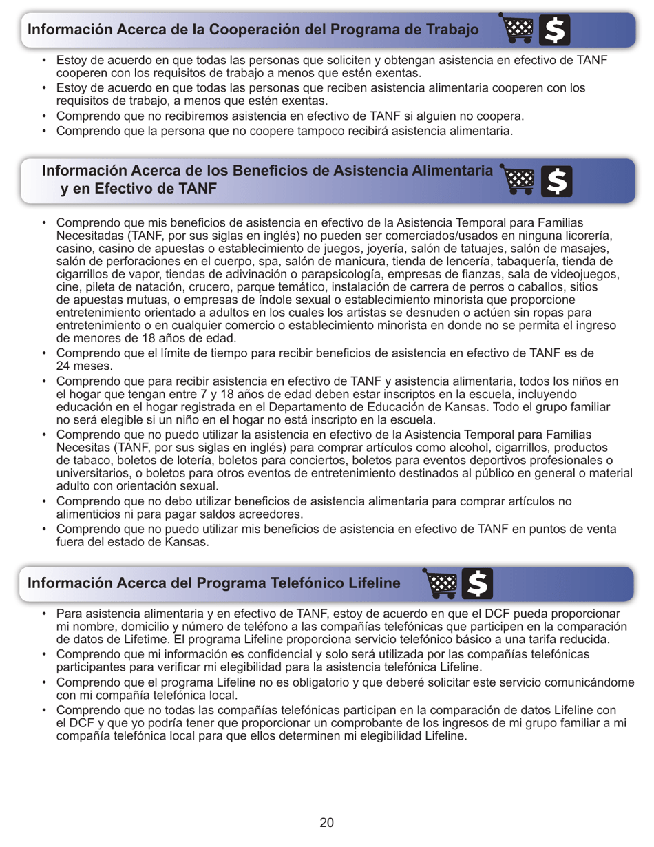 Formulario ES-3100S Solicitud De Beneficios - Kansas (Spanish), Page 20