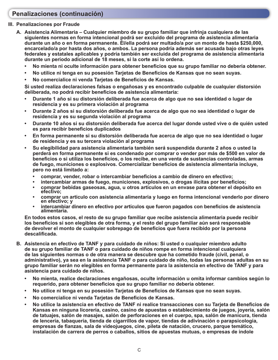 Formulario ES-3100S Solicitud De Beneficios - Kansas (Spanish), Page 25