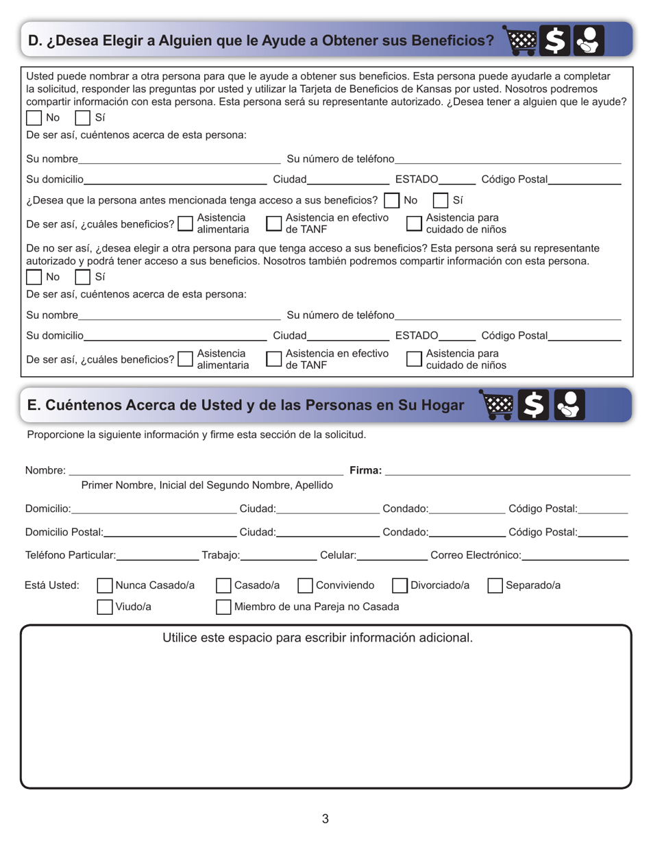 Formulario ES-3100S Solicitud De Beneficios - Kansas (Spanish), Page 3