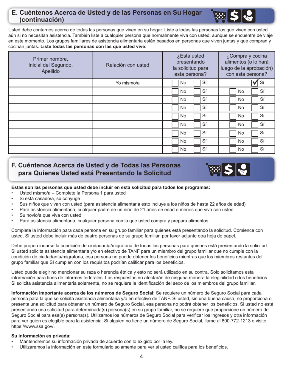 Formulario ES-3100S Solicitud De Beneficios - Kansas (Spanish), Page 4