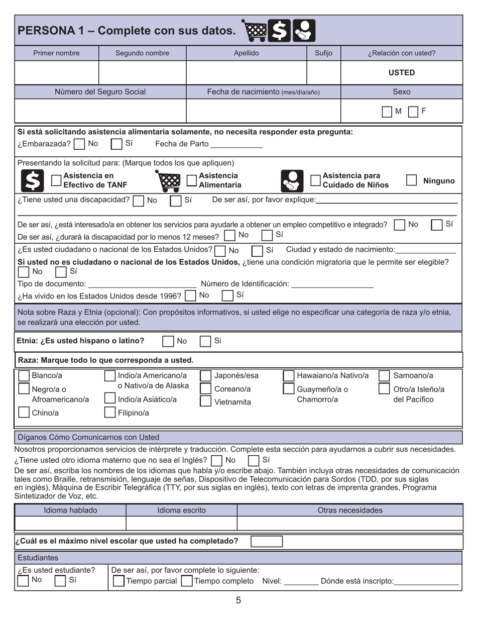 Formulario ES-3100S Solicitud De Beneficios - Kansas (Spanish), Page 5