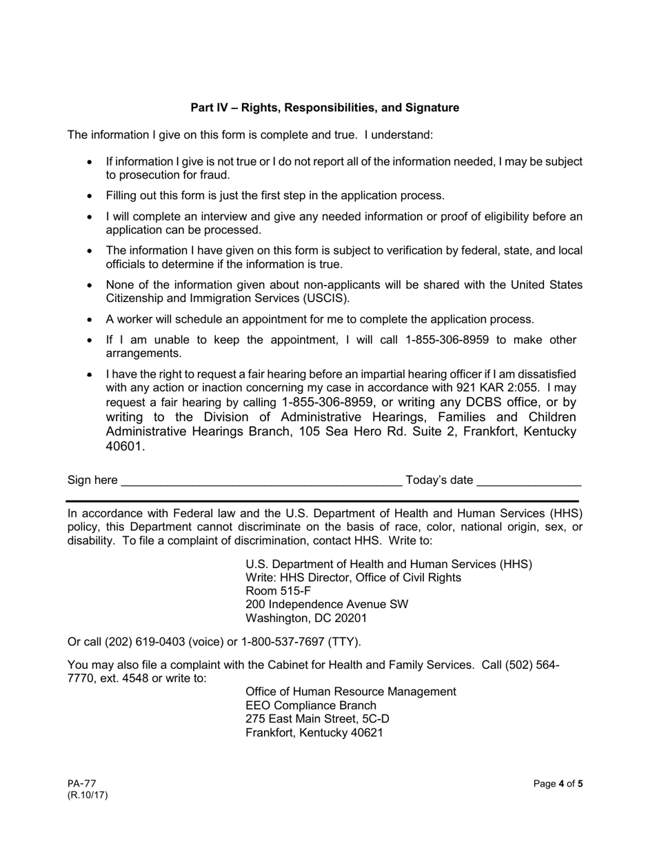 Form PA77 Download Printable PDF or Fill Online Intent to Apply for