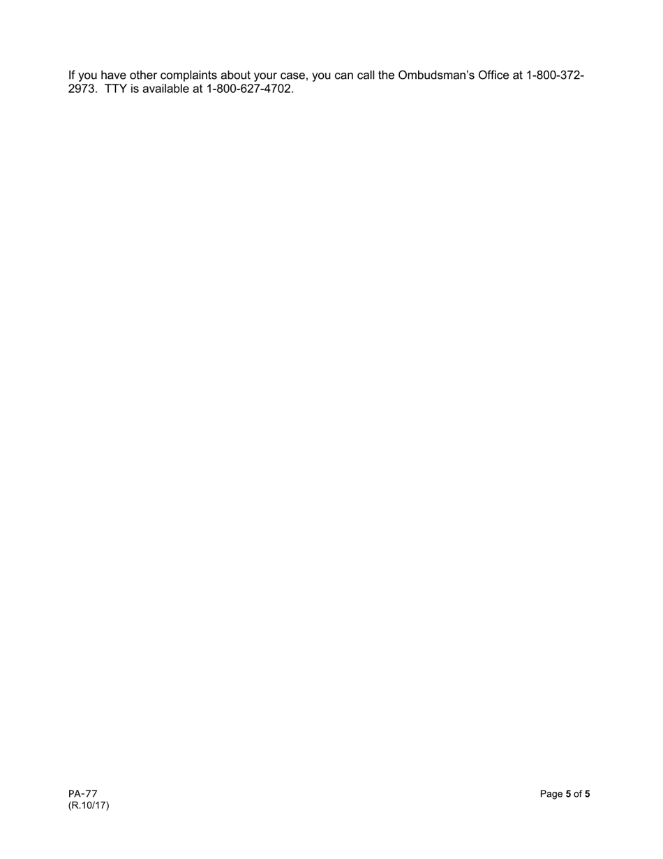 Form PA77 Download Printable PDF or Fill Online Intent to Apply for