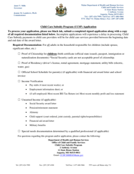 Child Care Subsidy Program (Ccsp) Application - Maine