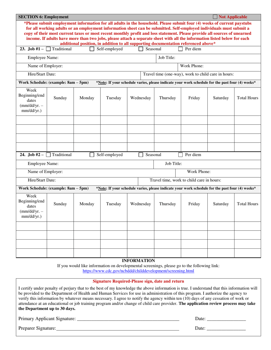 Child Care Subsidy Program (Ccsp) Application - Maine, Page 4