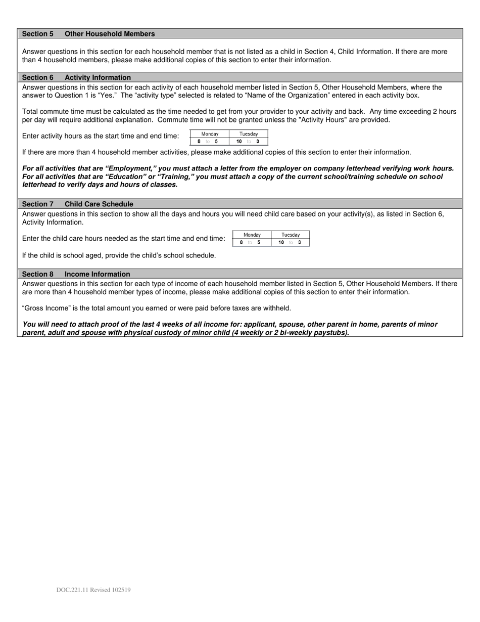Application / Redetermination for Child Care - Maryland, Page 3