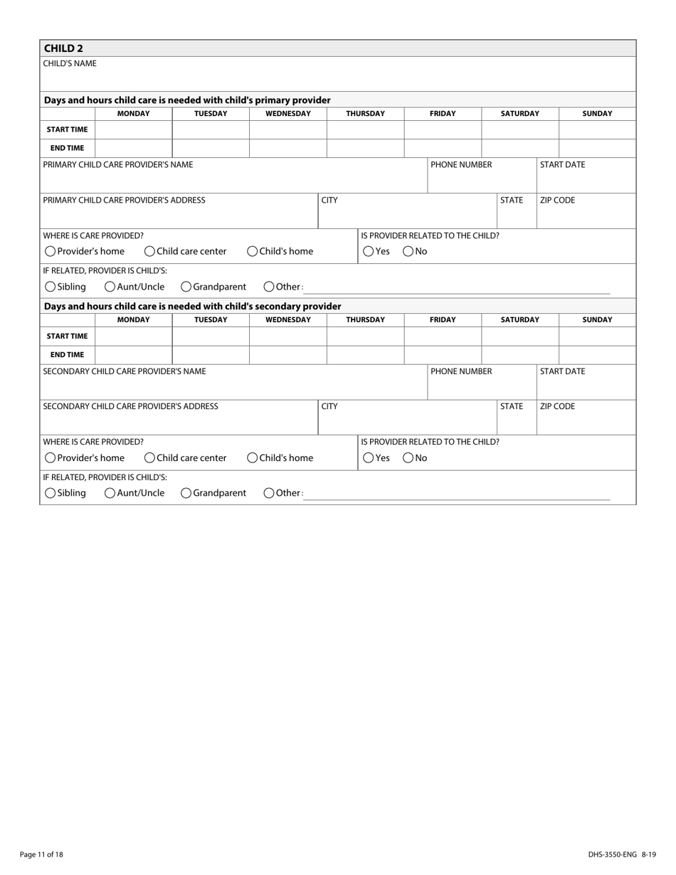 Form DHS-3550-ENG Minnesota Child Care Assistance Program Application - Minnesota, Page 13