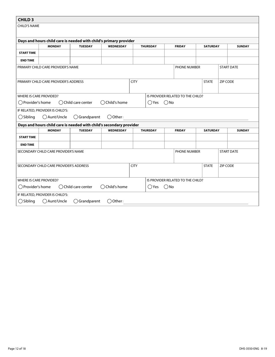 Form DHS-3550-ENG Minnesota Child Care Assistance Program Application - Minnesota, Page 14