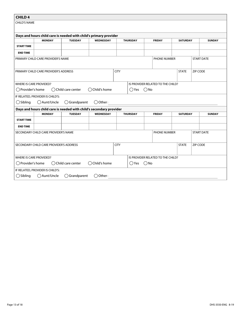 Form DHS-3550-ENG Minnesota Child Care Assistance Program Application - Minnesota, Page 15