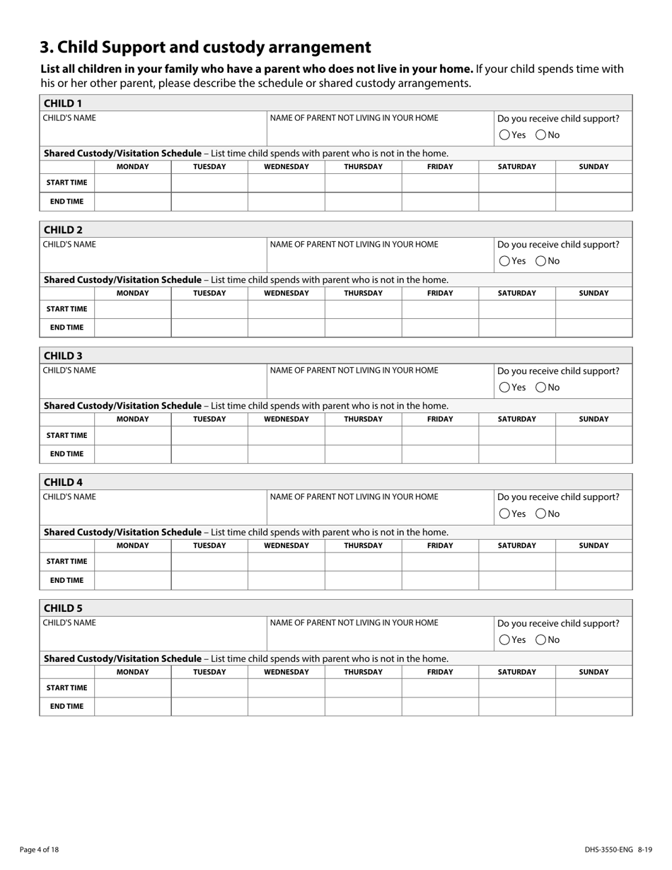 Form DHS-3550-ENG Minnesota Child Care Assistance Program Application - Minnesota, Page 6