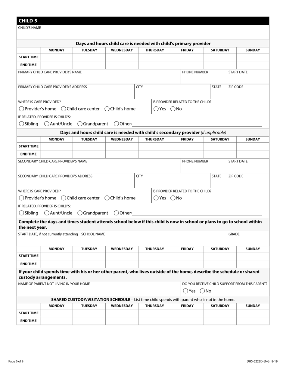 Form DHS-5223D-ENG Combined Application - Child Care Addendum - Minnesota, Page 8