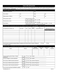 Form MO886-2845 Child Care Application - Missouri, Page 2