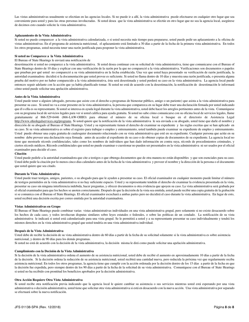 Formulario JFS01138-SPA Applicacion Para Los Beneficios De Cuidados Para Ninos - Ohio (Spanish), Page 10